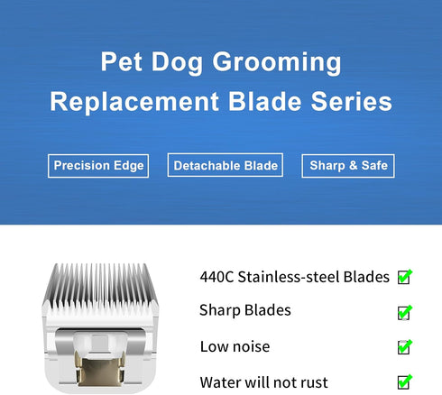 3/4" HT (63980) Blade Dog Grooming Clipper Replacement, Detachable Stainless Steel Blade for Andis Clippers