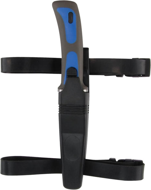 Treasure Gurus Stainless Steel Blue Dive Knife with Sheath, Arm or Leg Straps and Line Cutter