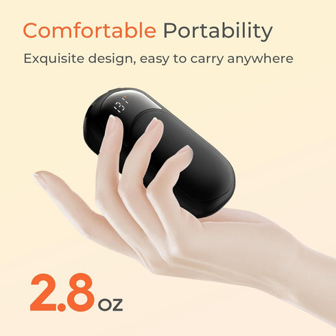 Jerritte 104131F 3 Electric Hand Warmers Rechargeable, with Temp & Battery Display, Heat Levels, Fast Heating, Smart