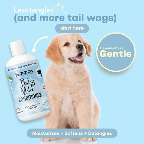 16 oz 25:1 P.E.T. Baby Mild Ultra-Gentle Conditioner, Concentrate | Shea Butter, Oat & Aloe Blend | Fragrance-Free