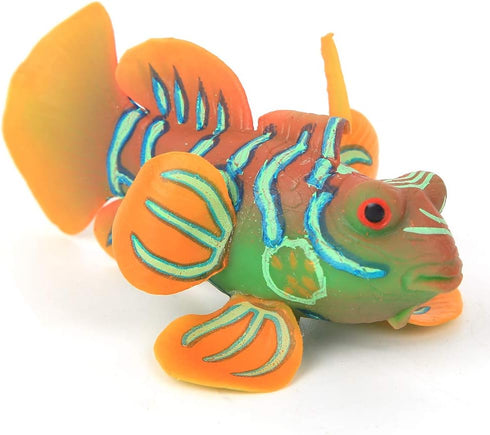 eecoo Realistic Fake Fish Aquarium Fish Tank Artificial Simulation Luminous Ocean Tropical Angel Fish Aquarium Ornament Landscape Decoration (Orange)