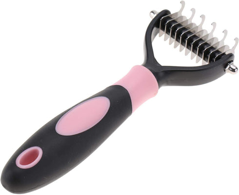 GLOGLOW Pet Grooming Brush, Shedding Brush Tool, Dematting Rakes, Fur Knot Cutter for Long and Short Hair Dogs and Cats