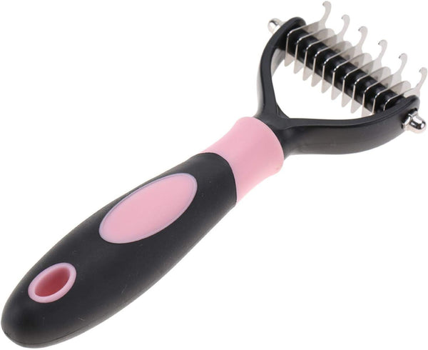 GLOGLOW Pet Grooming Brush, Shedding Brush Tool, Dematting Rakes, Fur Knot Cutter for Long and Short Hair Dogs and Cats