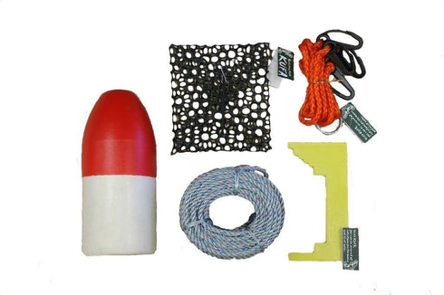 KUFA Crabbing Accessory kit (5/16" x100' Lead Rope, Crab Caliper,Harness, Bait Bag &