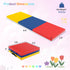 6 2 2 GYMAX Folding Gymnastics Mat, Tri-fold x x Exercise Mat with Carrying Handles, Waterproof PU Leather, Hook & Loop