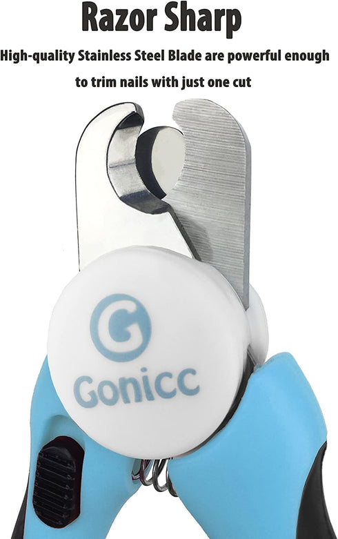 gonicc Dog & Cat Nail Clippers and Trimmers, with Safety Guard, Free Nail File, Professional Grooming Tool