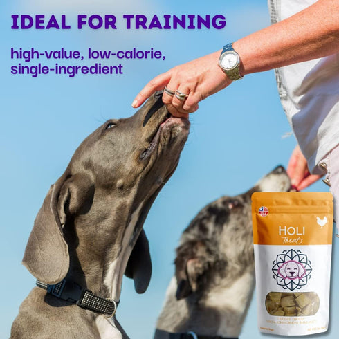 HOLI Freeze Dried Chicken Dog Treats, 100% All Natural Chicken Breast, Grain Free, Gluten Free, Soy Free (1.75 Ounce)