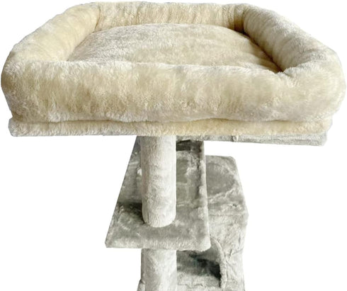 Cat Tree Tower Accessories, Replacement Parts Top Cushion Cover Bed for Cat Perch with Elastic Band (11.8" x 15.7",