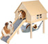 LUCKYBOPAN Guinea Pig Hideout- Wooden Guinea Pig Toys with Stairs and Mat &
