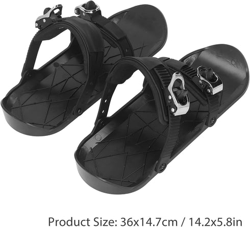 VGEBY Mini Ski Skates, Short Thin Ski Skates Attach to Skis Boots for Outdoor Winter Skiing, Black One Size