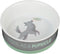 Ceramic Dog Bowl for Food and Water, Non-slip Anti-skid Silicone Base, Dishwasher/Microwave Safe, Medium White/Gray