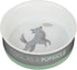 Ceramic Dog Bowl for Food and Water, Non-slip Anti-skid Silicone Base, Dishwasher/Microwave Safe, Medium White/Gray