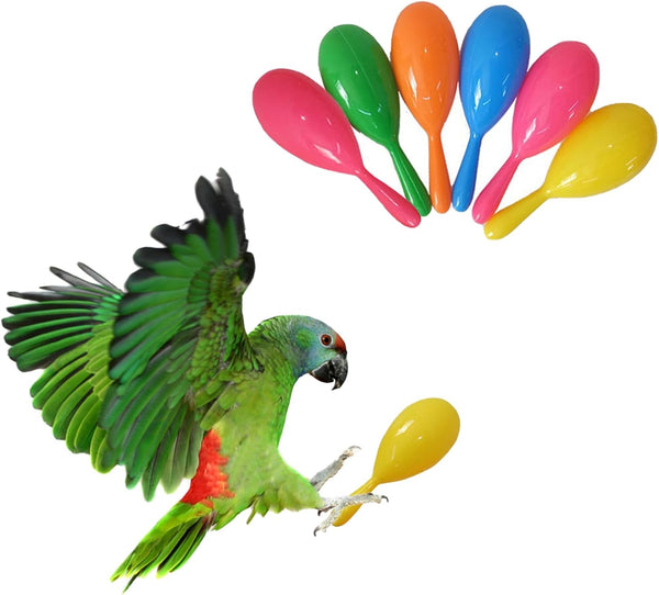 TTFdacai 6 Pcs Parrot Rattle Shaker Musical Sound Toy Funny Bell Toys Mini