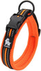 Creation Core Reflective Dog Collar with Ring, Breathable Mesh Soft Padded Adjustable Nylon Pet Collar, Orange XS