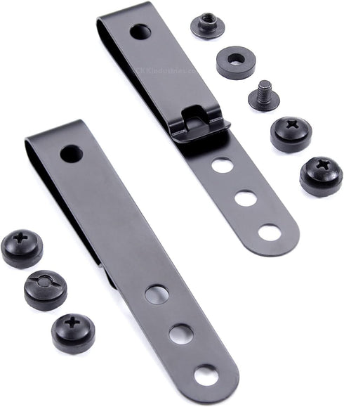 HolsterSmith Universal Metal Belt Clip for Holster Making, Model 5, Tactical Black, 2 Pack
