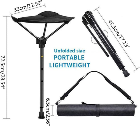KADSXIYA Adjustable Telescopic Folding Stool Portable Single Leg High Chair Tall Slacker Chair for Outdoor Camping