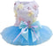 Puppy Skirt Dog Dresses for Small Dogs - Princess Tutu Flower Sequin Dot Wedding Lace Bow Dresses - Blue, Size L
