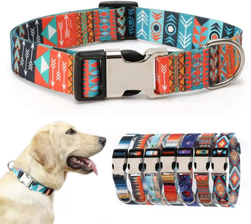 Soft Durable Dog Collar with Metal Buckle, Adjustable Quick Release for Small Medium Large Dogs and Kitten Cat Maya L