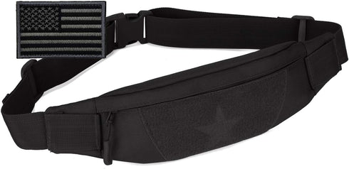 Protector Plus Tactical Running Waist Pack - Military Fitness Fanny Bag Sling Hip Bumbag, Black, Size S