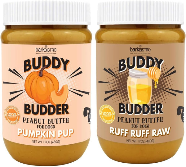 Ruff Ruff Raw + Pumpkin Pup Buddy BUDDER, Natural Peanut Butter for
