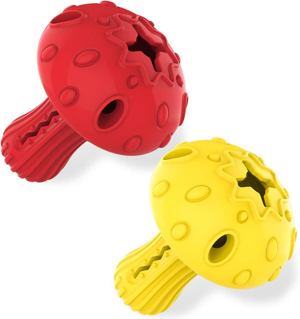 SCHITEC Dog Chew Toy for Large & Medium Dogs, Rubber Treat Dispensing Toy for Aggressive Chewers, Interactive Puzzle