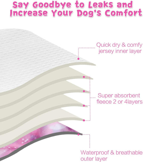 4 Pack FMG04M CuteBone Washable Female Dog Diapers Reusable Doggie Heat Diapers for Period