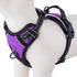 PHOEPET Reflective Dog Harness for Large Breeds - No Pull Vest with 2 Metal Leash Attachment Hooks (L, Purple)