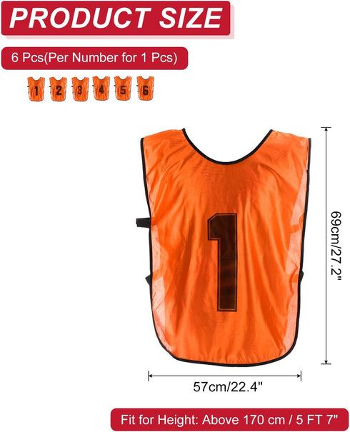 PATIKIL Soccer Training Vest, Team Sports Pinnies Reversible Numbered Soccer Practice Pennies Jerseys Bibs