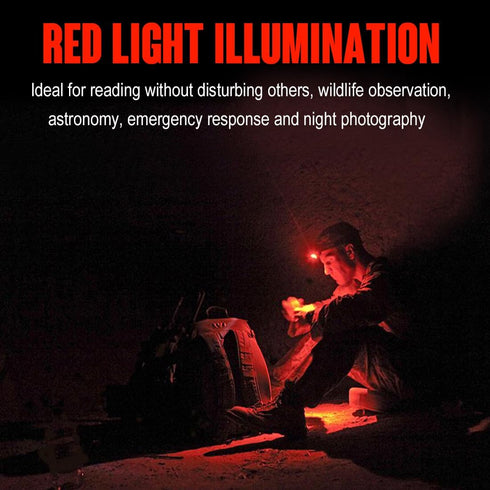 LED Headlamp Flashlight for Adults & Kids - Lightweight, Waterproof with White & Red Light, Perfect for Running &