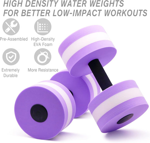 NEAGLORY 5 Pieces Water Aerobics Set, Aquatic Exercise Equipment for Pool Fitness, Foam Dumbbell, Swim Kickboard