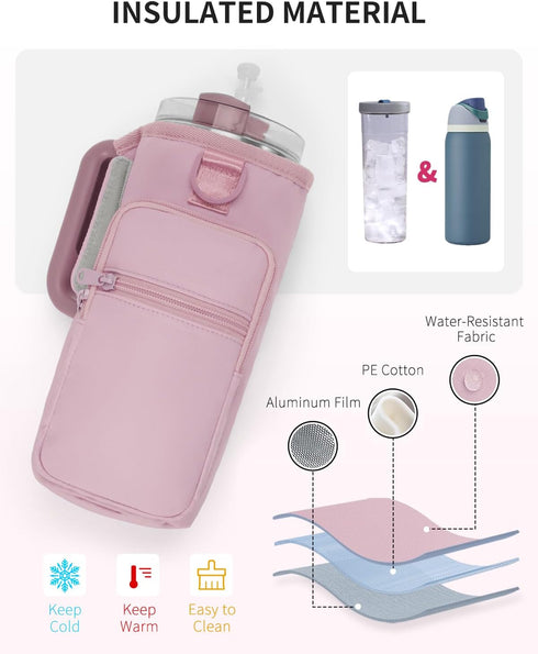 40oz 4 sportsnew Magnetic Gym Bag for Women Men, Water Bottle Carrier Holder with Strap & Phone Pockets for Tumbler