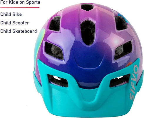 SIFVO Kids Bike Helmet for Boys and Girls, Adjustable Lightweight Helmet with Cool Visor, 50-57cm