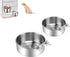 2 PCS Anti-Spill Stainless Steel Pet Bowls, Metal Feeder Food and Water Bowl, Hanging Pet Cage Crate Bowl for Medium