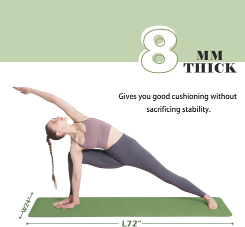 UMINEUX Extra Thick Yoga Mat 1/3'' Non Slip for Women, Eco Friendly TPE Fitness Exercise Mat with Sling & Storage Bag