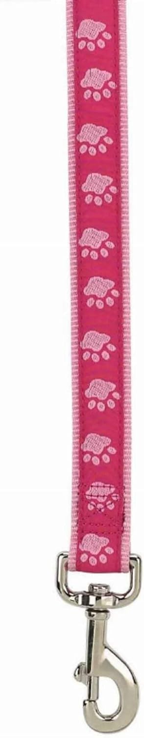 Casual Canine TwoTone Pawprint Dog Lead, Black, 6-Foot x 1-Inch