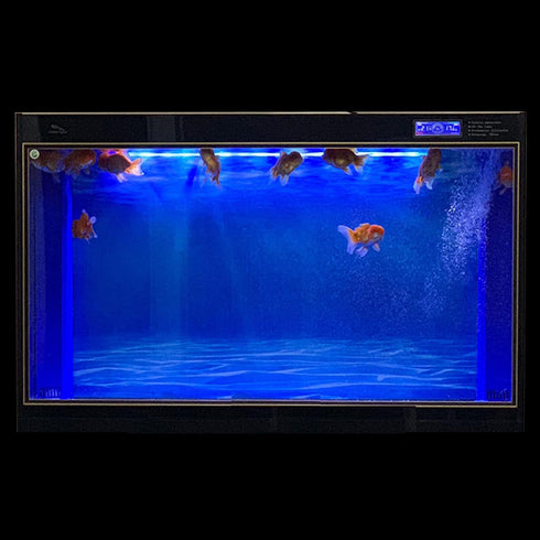 Aquarium Background Blue Black - 2 Sides Fish Tank Wallpaper, 16"x 40" Backdrop
