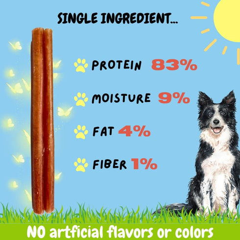 6 Inch Bully Sticks (Jumbo/Thick - 12 Count) | 100% Grass Fed Beef Chews for Large Dogs | No Hide Bully Bones