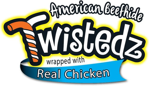 Pet Factory Twistedz American Beefhide, 5" Chip Rolls Dog Chew Treats, Real Chicken Meat Wrap, 8 Count