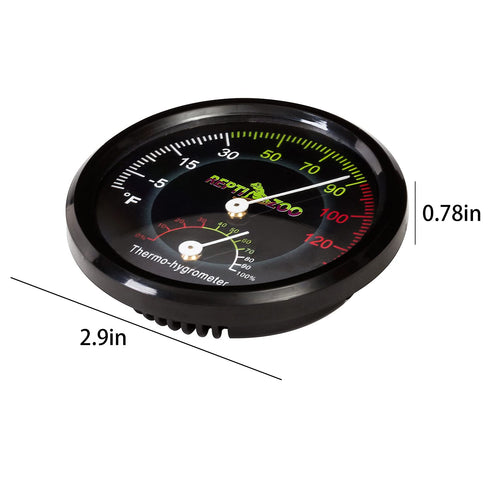 REPTI ZOO Dual Gauges Reptile Terrarium Thermometer Hygrometer for Pet Rearing Box