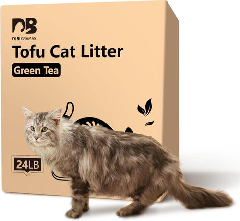Cat Litter 24LB/4 Packs Dust-Free Clumping Tofu Cat Litter, Quickly Absorb Odors, Flushable Pure Natural Litter