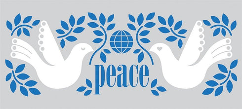 Glass Water Bottle (Peace), Made in USA, Reusable, Swing Lid, BPA-Free, 500 ml, Leak Proof, Dishwasher Safe