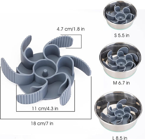 Slow Feeder Dog Bowls Insert, 36 Octopus Suction Cups, Super Firm Eating Bowl for Large Breed