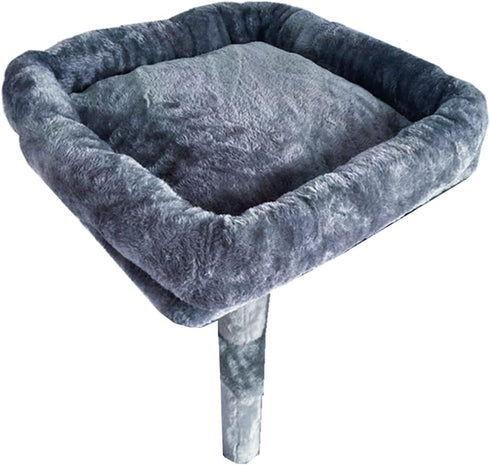 Cat Tree Tower Accessories Replacement Parts, Top Cushion Cover Bed for Cat Perch (11.8" x 11.8", Grey) with Elastic