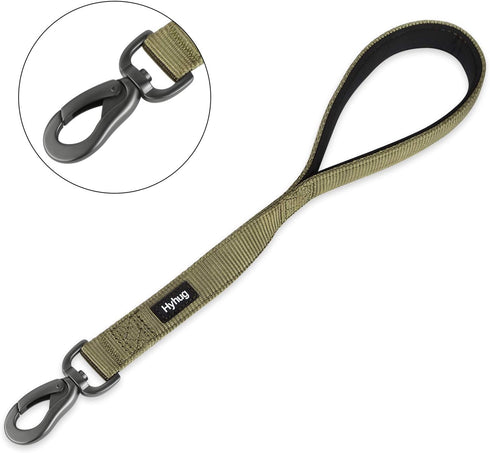 Heavy Duty Nylon Short Dog Leash with Padded Handle, Durable Training Leash for Small Medium Large Dogs (18 Inches,