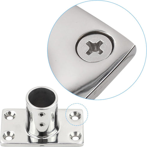 SHENGHUISS 316 Stainless Steel Boat Hand Rail Base, Marine Hardware Railing Fitting with Installation Accessories