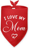 I Love My Mom Dog Bandana Dog Birthday Pet Triangle Scarf Accessories