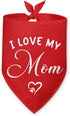 I Love My Mom Dog Bandana Dog Birthday Pet Triangle Scarf Accessories