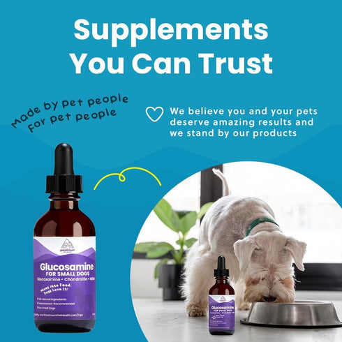 Liquid Glucosamine for Small Dogs, 260mg Joint Supplement for Mobility & Comfort, Easy-to-Use Liquid MSM & Chondroitin,