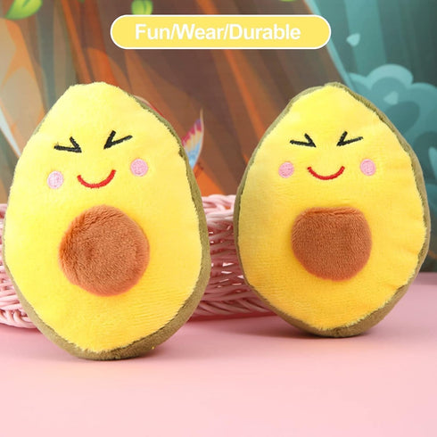 Yellow Dog Chew Toy, Avocado Squeaky Toy, Tough Chew Resistant, Soft Plush Tooth Cleaning Dog Chew for Small to Large