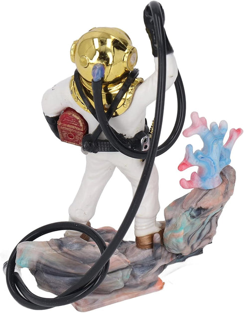 Zerodis Diver Aquarium Decoration, Floating Device Ornament for Fish Tank Accessories (White)